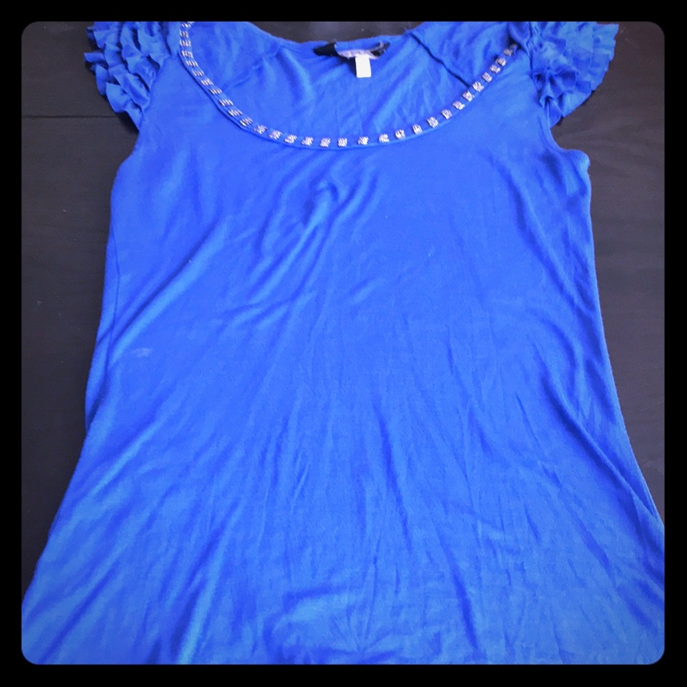 Blue ruffle Crema shirt